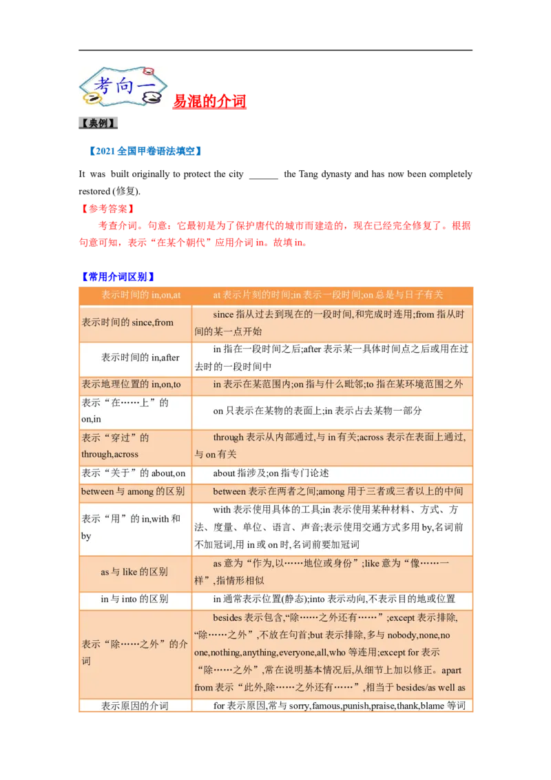 考点02-介词与语法填空（解析版）_3.2025英语总复习_2023年新高考资料_一轮复习_备战2023年高考英语一轮复习考点帮（新高考专用）