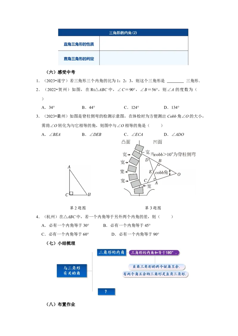 13.3.1三角形的内角(第二课时)（导学案）_初中数学_八年级数学上册（人教版）_导学案