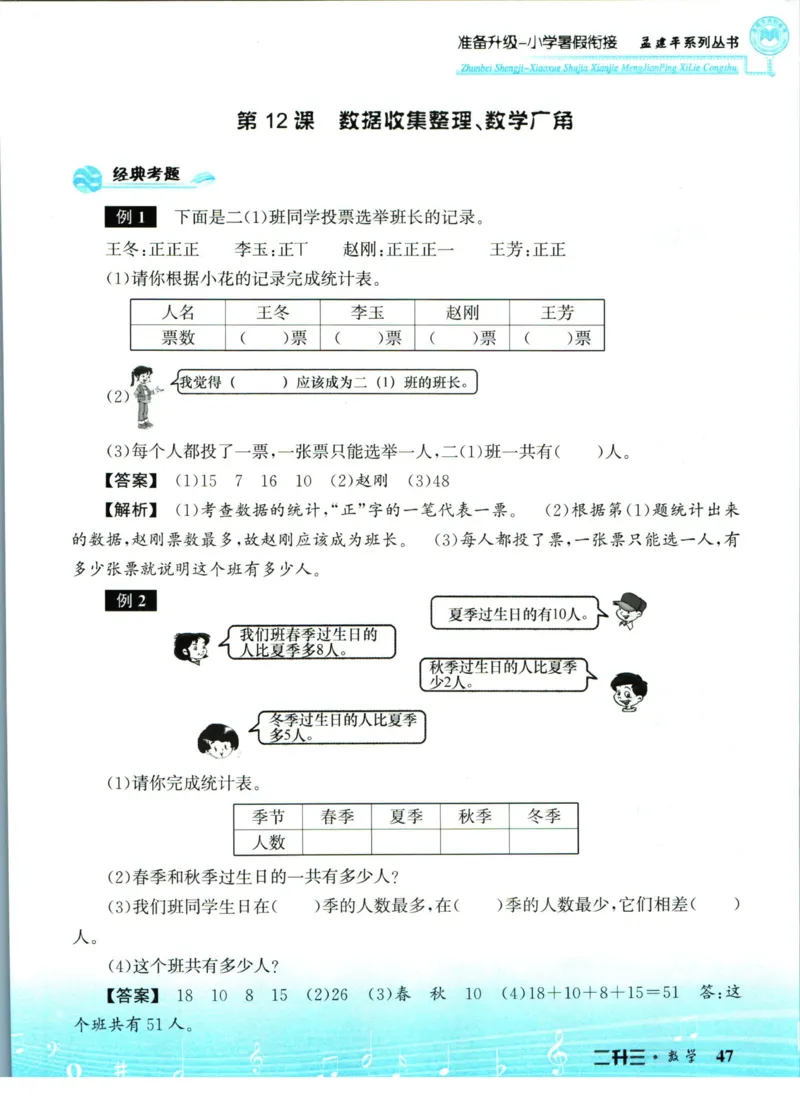 孟建平暑假衔接二升三数学_小学资料合集_2025版小学《孟建平暑假衔接》数学+语文_孟建平暑假衔接数学