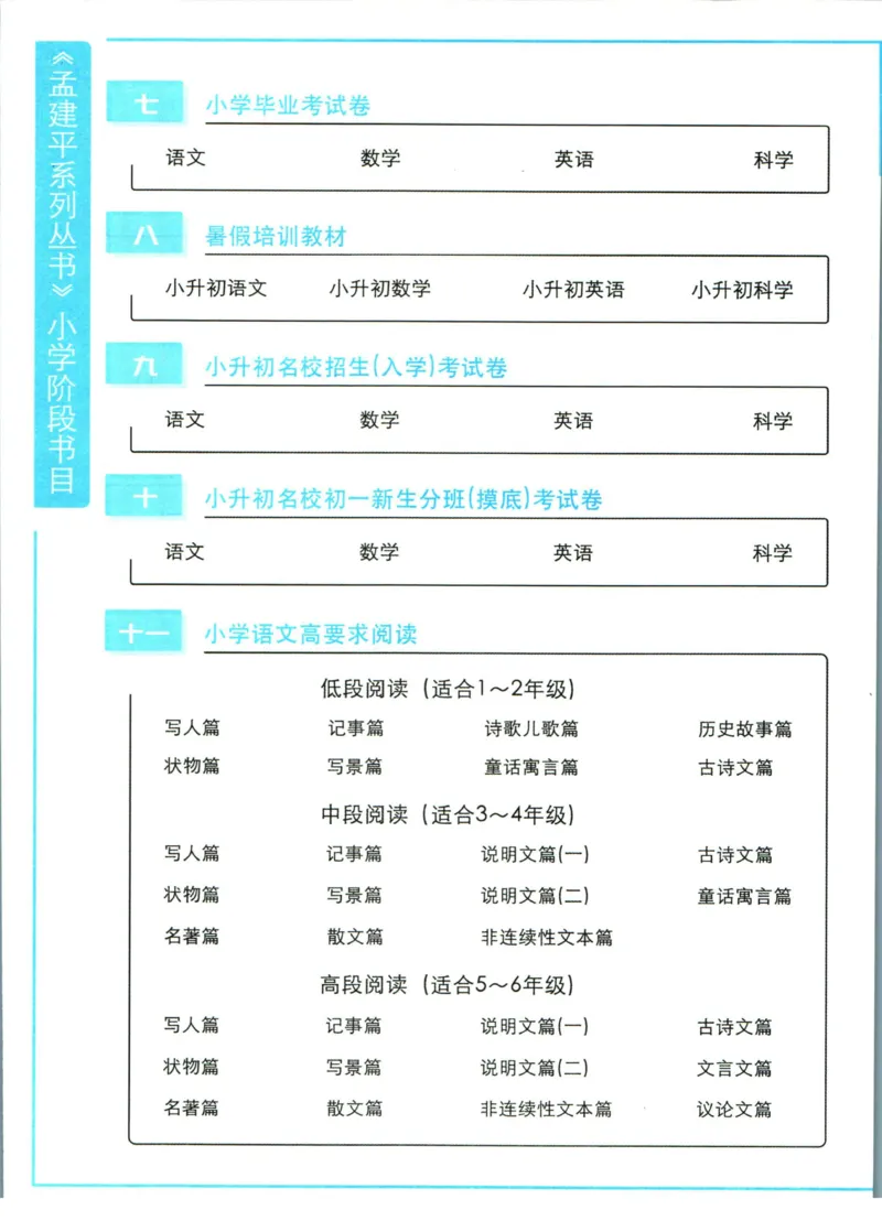 孟建平暑假衔接二升三数学_小学资料合集_2025版小学《孟建平暑假衔接》数学+语文_孟建平暑假衔接数学