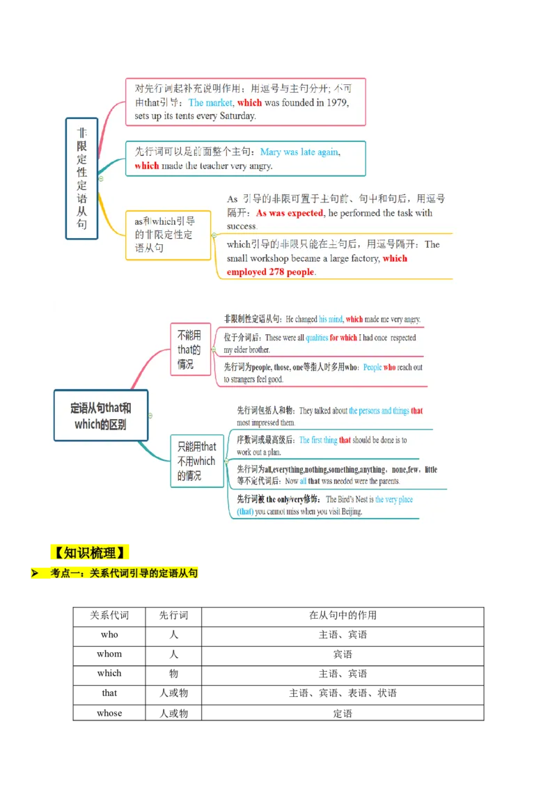 考点06定语从句（核心考点精讲精练）（解析版）_3.2025英语总复习_2025年新高考资料_一轮复习_备战2025年高考英语一轮复习考点帮_备战2025年高考英语一轮复习考点帮（上海专用）