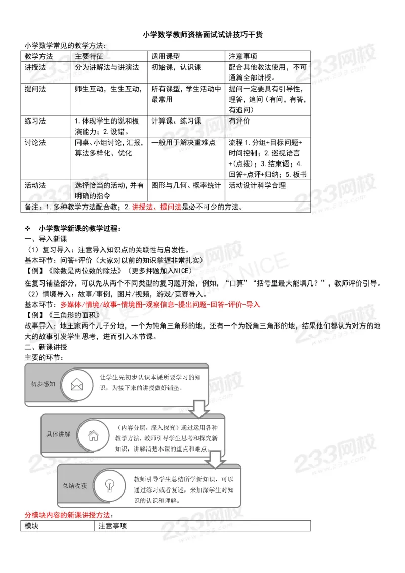 小学数学试讲技巧干货(1)_教资初高中_教资面试2025教资面试备考资料合集_教资面试资料合集_2025教资面试资料_25上教资面试-小学资料包_08试讲：技巧干货