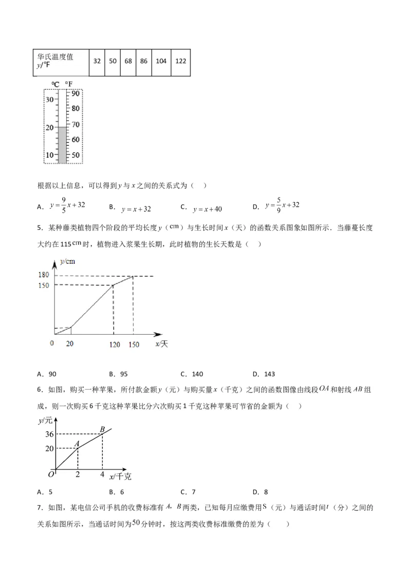 19.2.6一次函数的应用（分层作业）-（人教版）（原卷版）_初中数学_八年级数学下册（人教版）_分层作业
