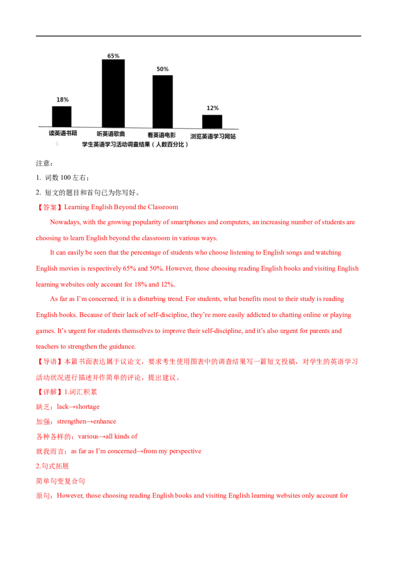 考点47-书面表达图画类和图表类(重难题型）（解析版）-备战2023年高考英语一轮复习考点帮（全国通用）_3.2025英语总复习_赠品通用版（老高考）复习资料_一轮复习