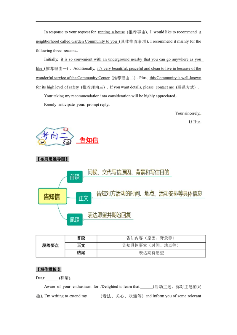 考点19应用文写作：推荐信、告知信(原卷版)_3.2025英语总复习_2023年新高考资料_一轮复习_备战2023年高考英语一轮复习考点帮（新高考专用）