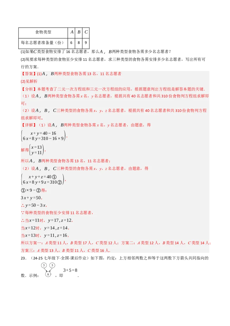 10.4三元一次方程组的解法（7大类型提分练）（教师版）_初中数学_七年级数学下册（人教版）_大单元教学课件+教学设计-U42