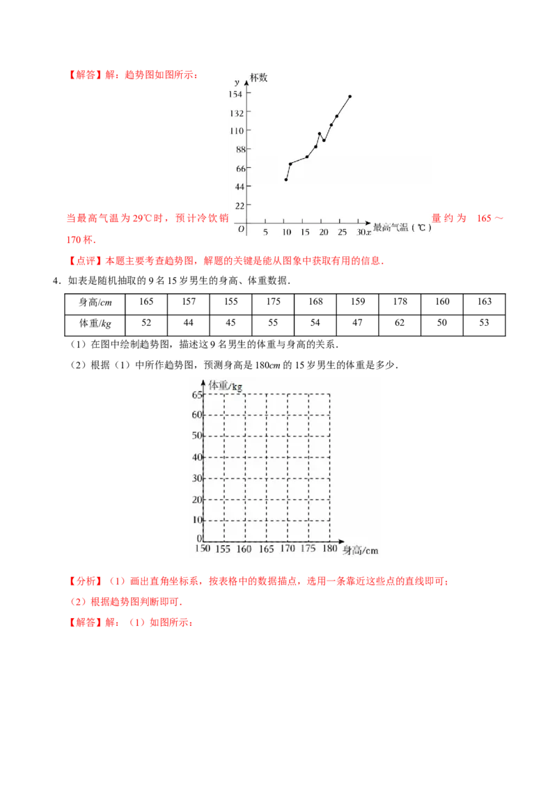 12.2.3趋势图（分层作业）解析版_初中数学_七年级数学下册（人教版）_分层作业