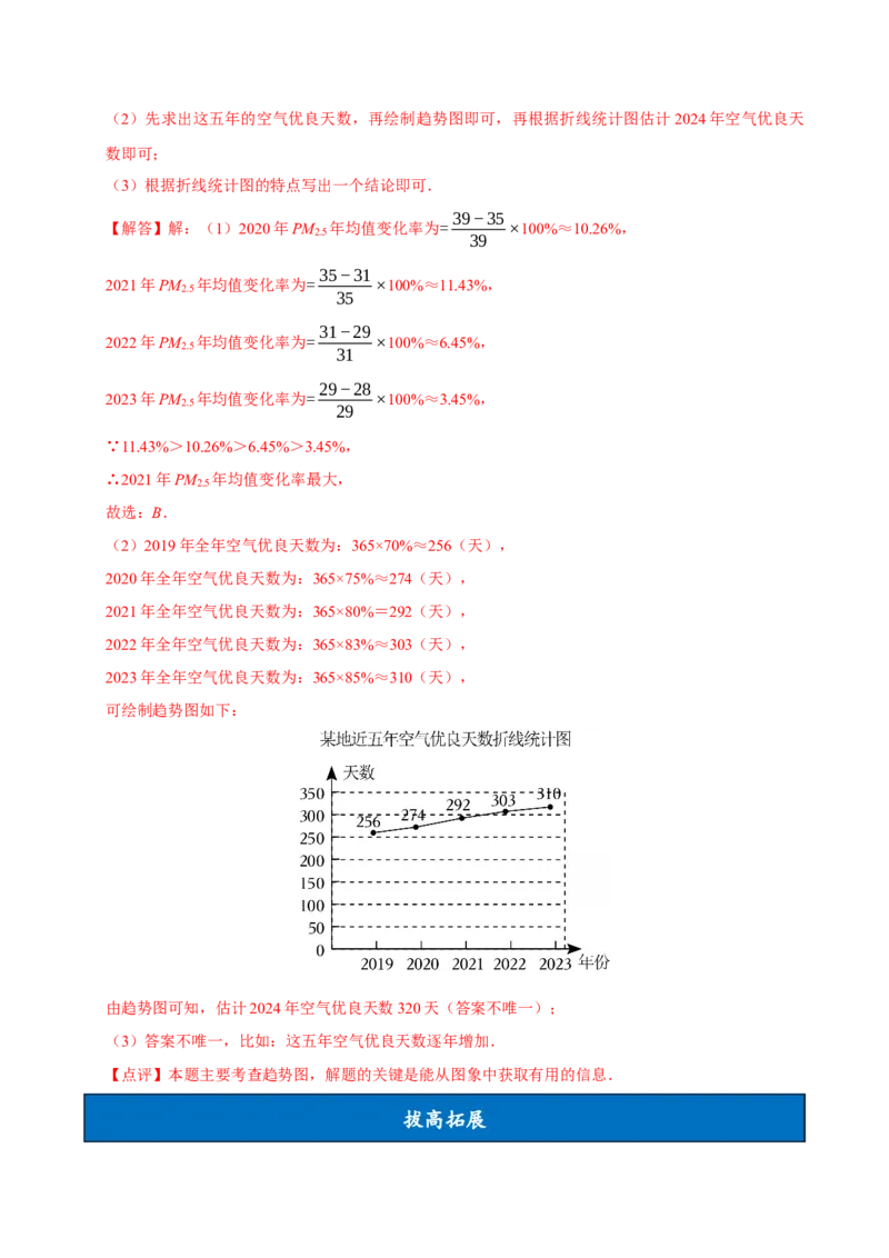 12.2.3趋势图（分层作业）解析版_初中数学_七年级数学下册（人教版）_分层作业