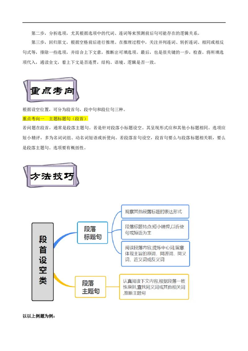 考点35-七选五段首主题标题句（重难题型）（原卷版）-备战2023年高考英语一轮复习考点帮（全国通用）_3.2025英语总复习_赠品通用版（老高考）复习资料_一轮复习