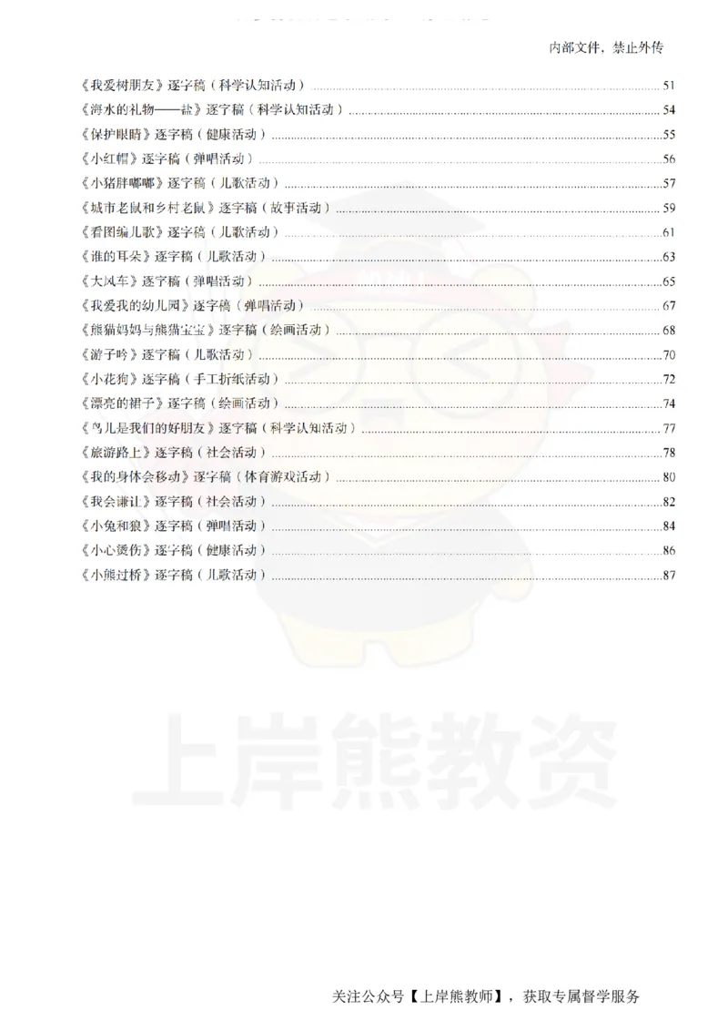 幼儿园逐字稿55篇_扫描版_教资初高中_教资面试2025教资面试备考资料合集_教资面试资料合集_2025教资面试资料_02上岸熊最新版各学科55篇试讲逐字稿幼小初高