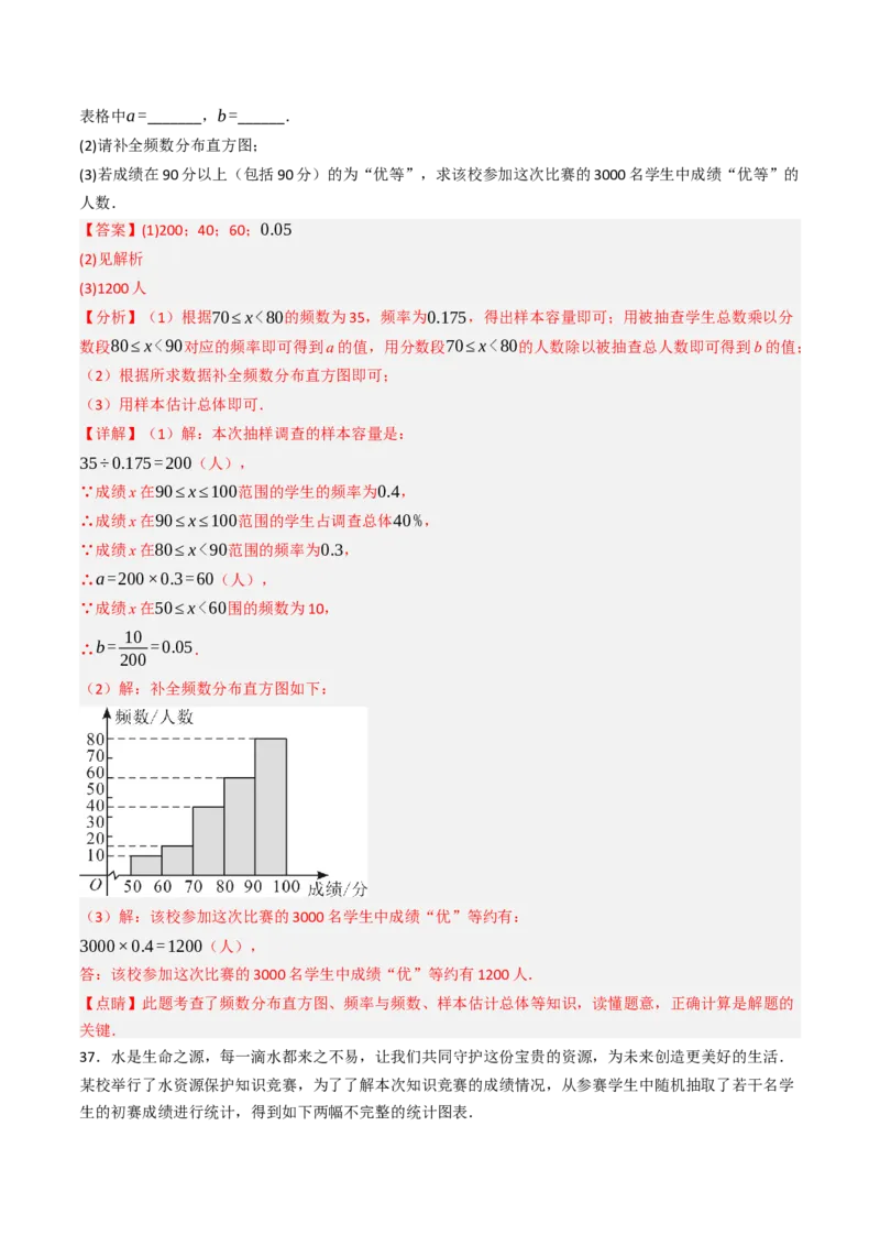 12.2.2直方图（分层培优40题）（教师版）_初中数学_七年级数学下册（人教版）_大单元教学课件+教学设计-U42