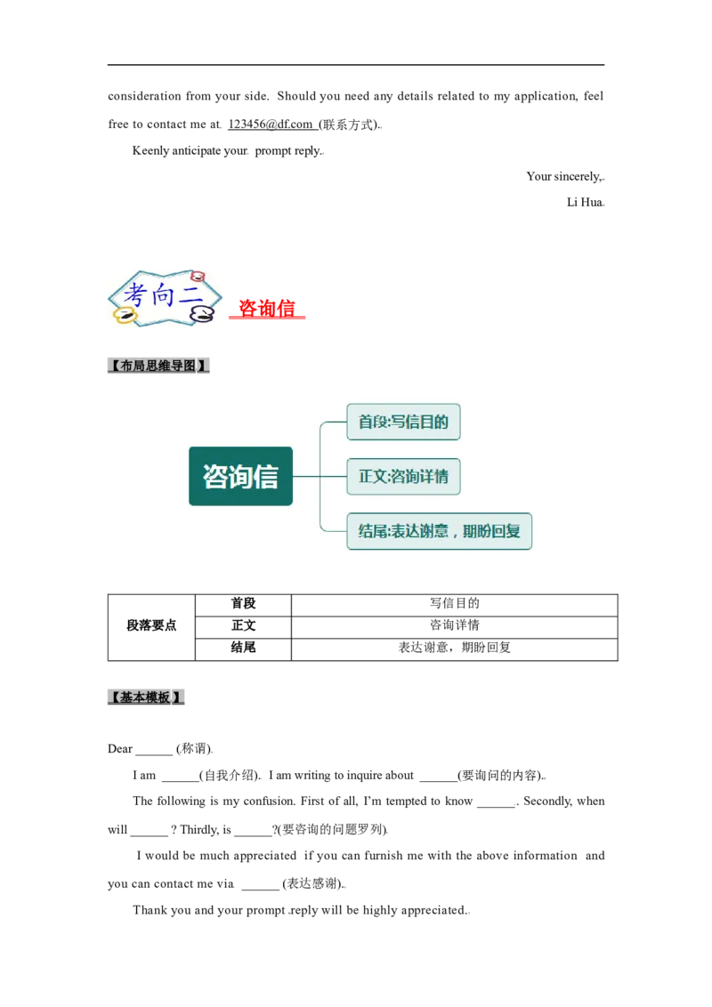 考点21应用文写作：申请信、咨询信（原卷版）_3.2025英语总复习_2023年新高考资料_一轮复习_备战2023年高考英语一轮复习考点帮（新高考专用）