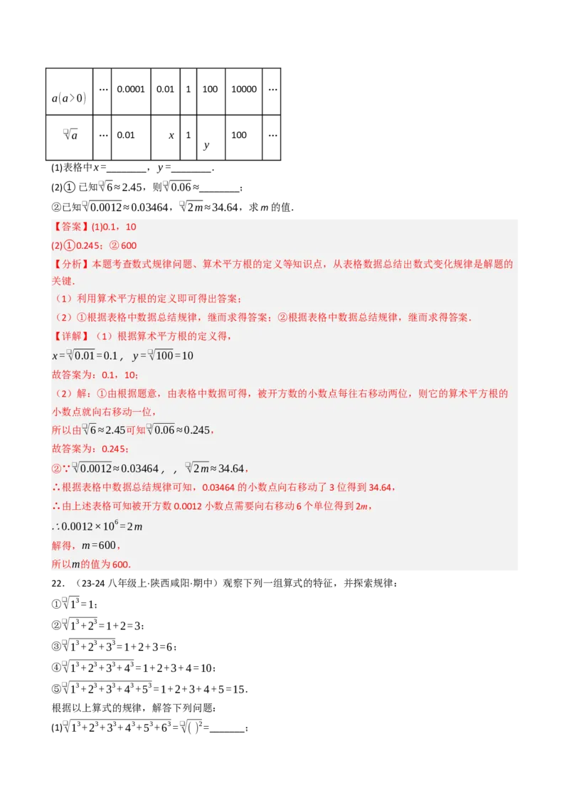 8.1.2算术平方根（七大类型提分练）（教师版）_初中数学_七年级数学下册（人教版）_大单元教学课件+教学设计-U42