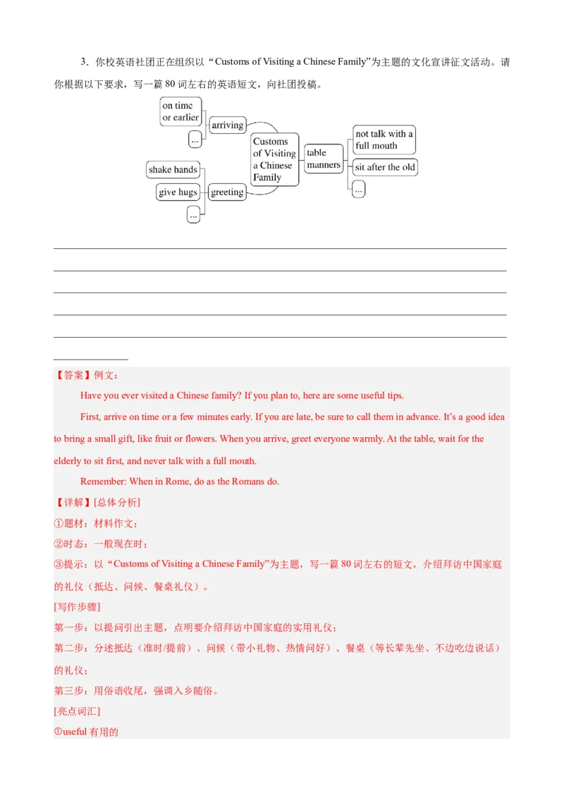 Unit6CrossingCultures书面表达10篇（单元话题：文化差异）（解析版）_新人教八下资料包_00、更新资料3月16日_单元重难点易错题精练-U216_2026版
