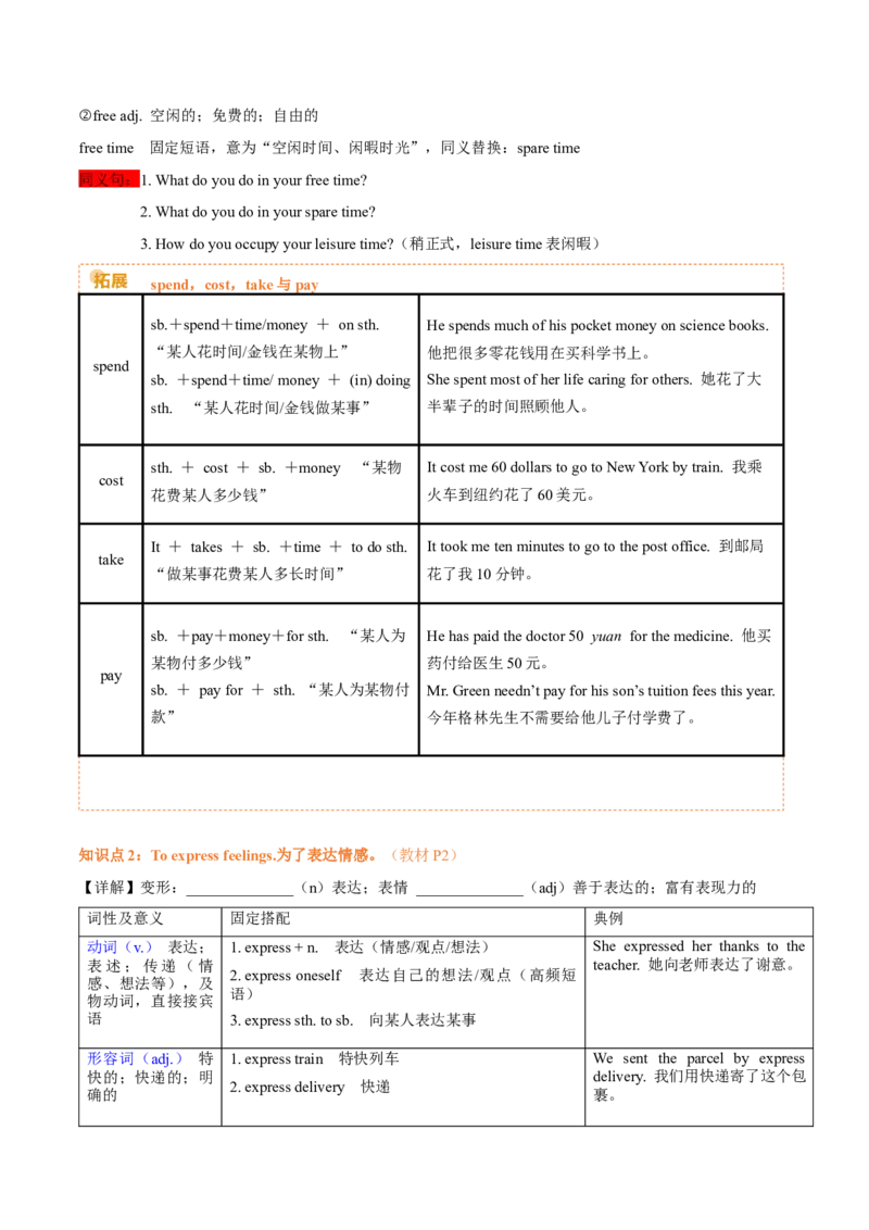 Unit1TimetoRelax（知识清单）（挖空版）_新人教八下资料包_00、更新资料3月16日_知识总结(4)_新课标资料（看这里面）