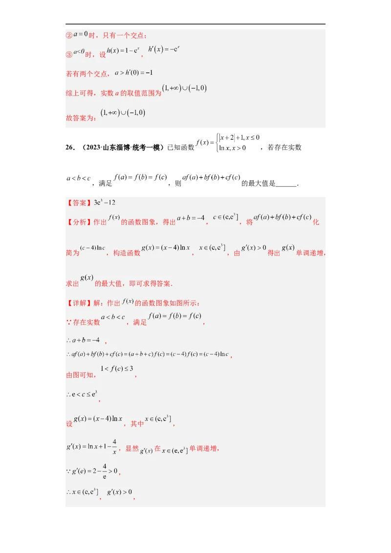 冲刺985、211名校之2023届新高考题型模拟训练专题23导数的综合问题（单选+填空）（新高考通用）解析版_2.2025数学总复习_2023年新高考资料_专项复习