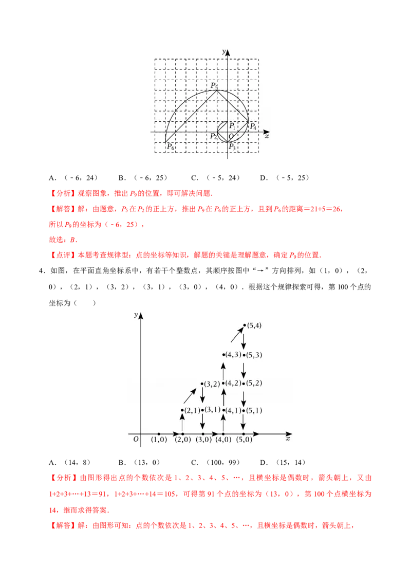 专项训练3平面直角坐标系中的规律问题（教师版）_初中数学_七年级数学下册（人教版）_分层作业