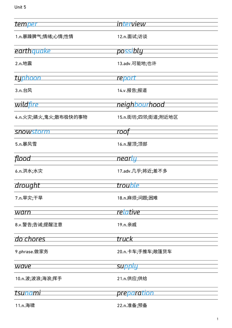 2026春人教版英语八下Unit5衡水体字贴_新人教八下资料包_00、更新资料3月16日_单词专项_新课标资料（看这里面）_单词默写包