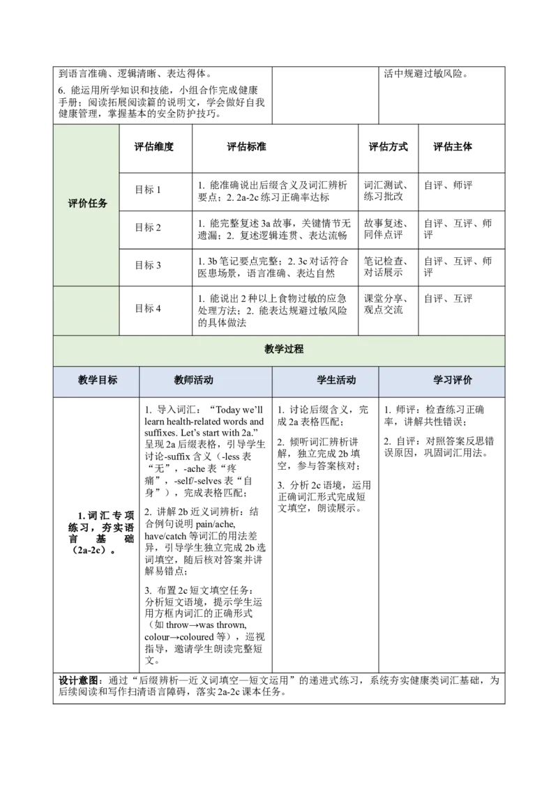 Unit2StayHealthy（大单元教学设计）英语新教材人教版八年级下册_新人教八下资料包_00、更新资料3月16日_大单元教学课件+教学设计-U44_2026版_Unit2StayHealthy