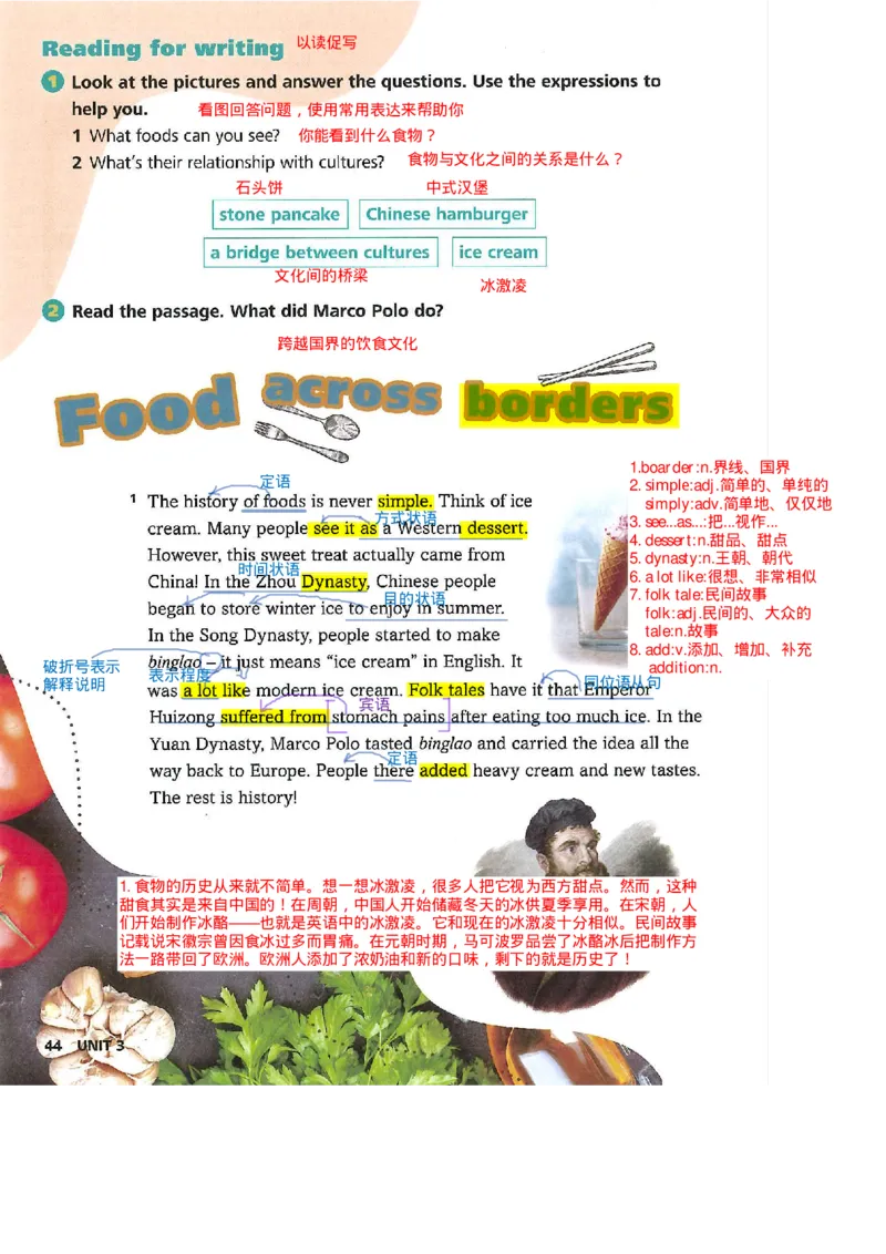 2025年春新外研版七年级英语下册Unit3Foodmatters教材完全解读（注释+答案）PDF电子书版_七下外研版2026英语_2026春版本一_新外研英语7下_2025春外研七下：自学包_课堂笔记（可编辑）