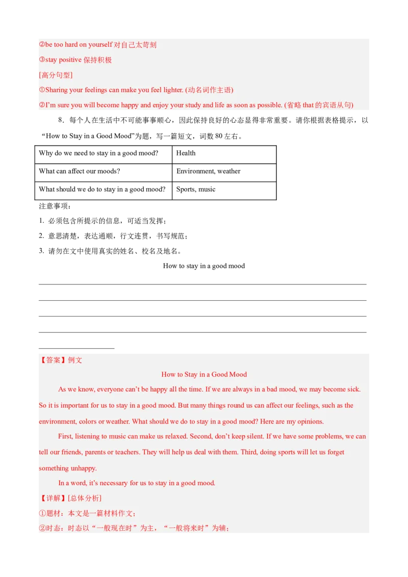 Unit3GrowingUp书面表达10篇（单元话题：成长）（解析版）_新人教八下资料包_00、更新资料3月16日_单元重难点易错题精练-U216_2026版