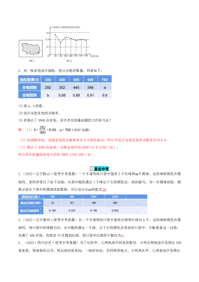 25.3用频率估计概率（第2课时）（导学案）-（人教版）_初中数学_九年级数学上册（人教版）_导学案