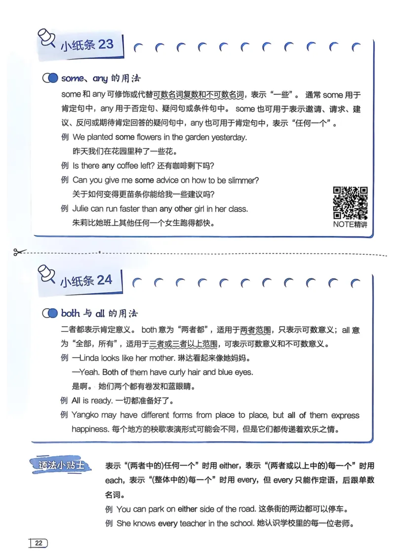 2026版初中《星火英语》中考语法120张小纸条（英语）语法册_新人教八下资料包_09小纸条合集_2025秋初中英语七八九年级《初中英语语法120张小纸条》含答案
