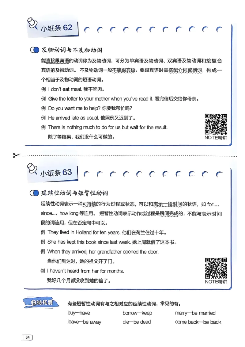 2026版初中《星火英语》中考语法120张小纸条（英语）语法册_新人教八下资料包_09小纸条合集_2025秋初中英语七八九年级《初中英语语法120张小纸条》含答案