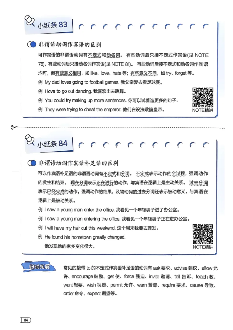 2026版初中《星火英语》中考语法120张小纸条（英语）语法册_新人教八下资料包_09小纸条合集_2025秋初中英语七八九年级《初中英语语法120张小纸条》含答案