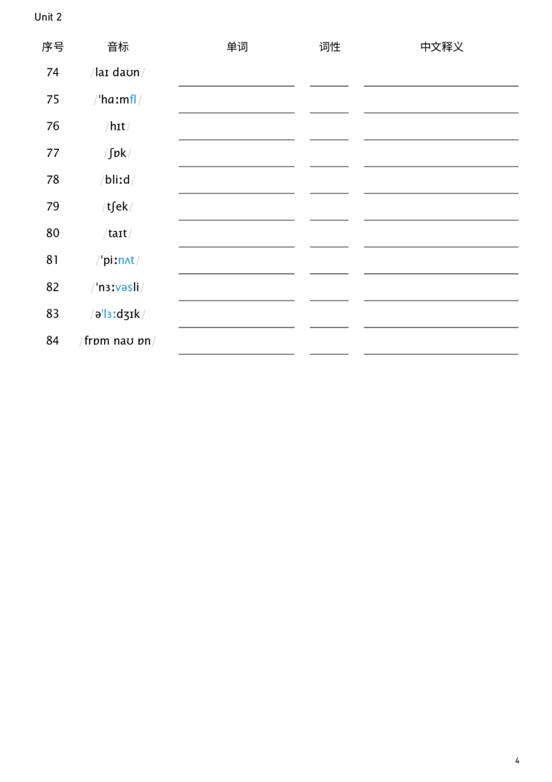 2026春人教版英语八下Unit2看音标默单词_新人教八下资料包_00、更新资料3月16日_单词专项_新课标资料（看这里面）_单词背诵默写8个表