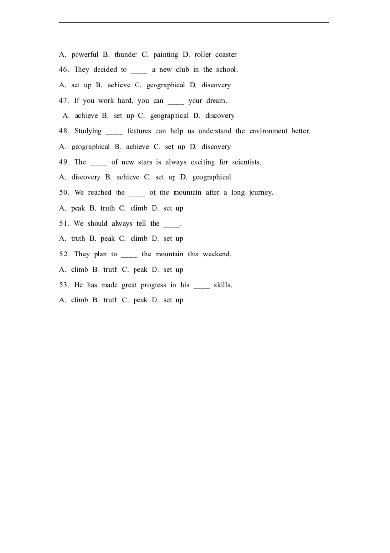 2026春外研版七年级英语下册单项选择题专练Unit6Hittingtheroad(含答案解析)_七下外研版2026英语_2026春_18、单项选择专练