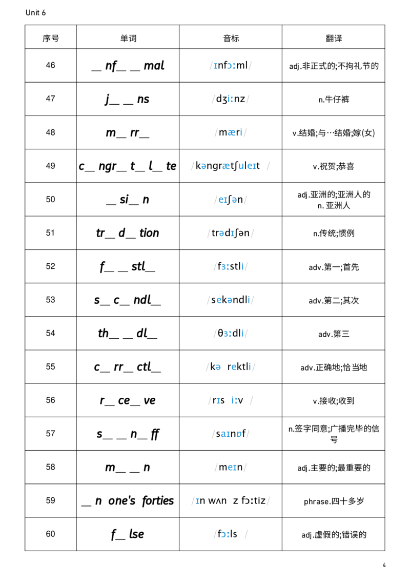 2026春人教版英语八下Unit6单词挖空_新人教八下资料包_00、更新资料3月16日_单词专项_新课标资料（看这里面）_单词背诵默写8个表