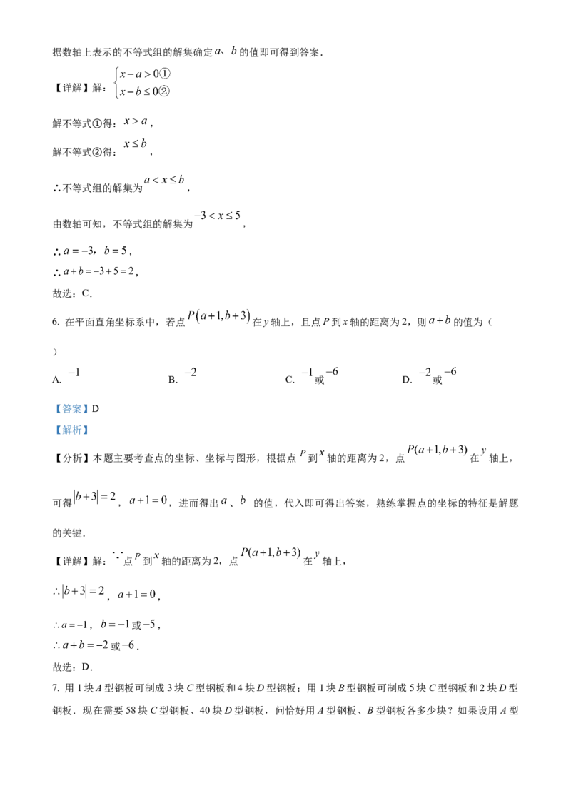 下学期七年级数学期末模拟测试卷（解析版）_初中数学_七年级数学下册（人教版）_期中+期末