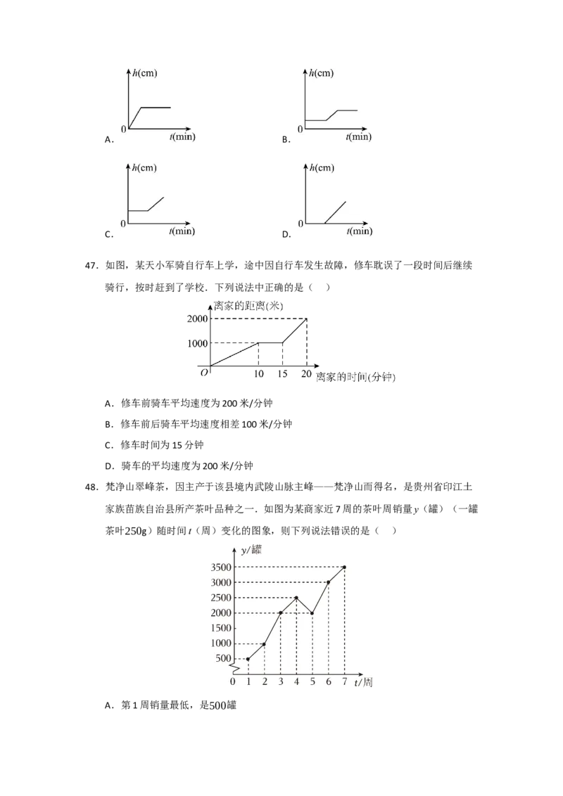专题01变量与函数（七大题型）（题型专练）（学生版）_初中数学_八年级数学下册（人教版）_知识解读与题型专练-V14_2025版