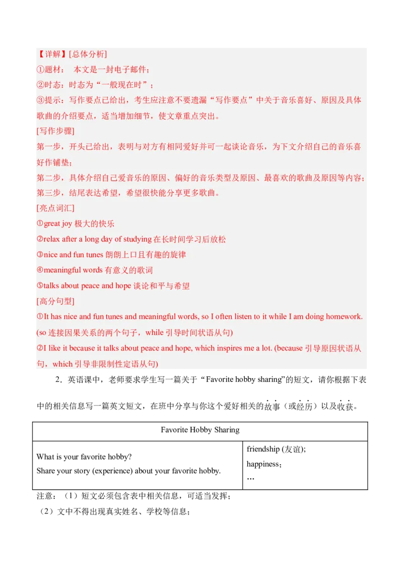 Unit1TimetoRelax业余活动与兴趣爱好（单元写作精练）（人教版2024）（解析版）_新人教八下资料包_00、更新资料3月16日_单元知识复习专项-U122_2026版