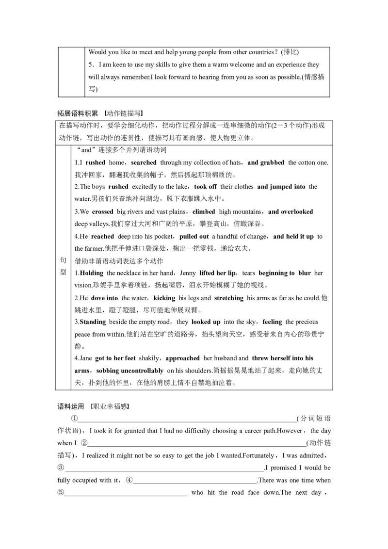 选择性必修第四册　Unit5　LaunchingYourCareer_3.2025英语总复习_2025年新高考资料_一轮复习_2025高考大一轮复习讲义+课件（完结）_2025高考大一轮复习英语（人教版）_大一轮复习讲义