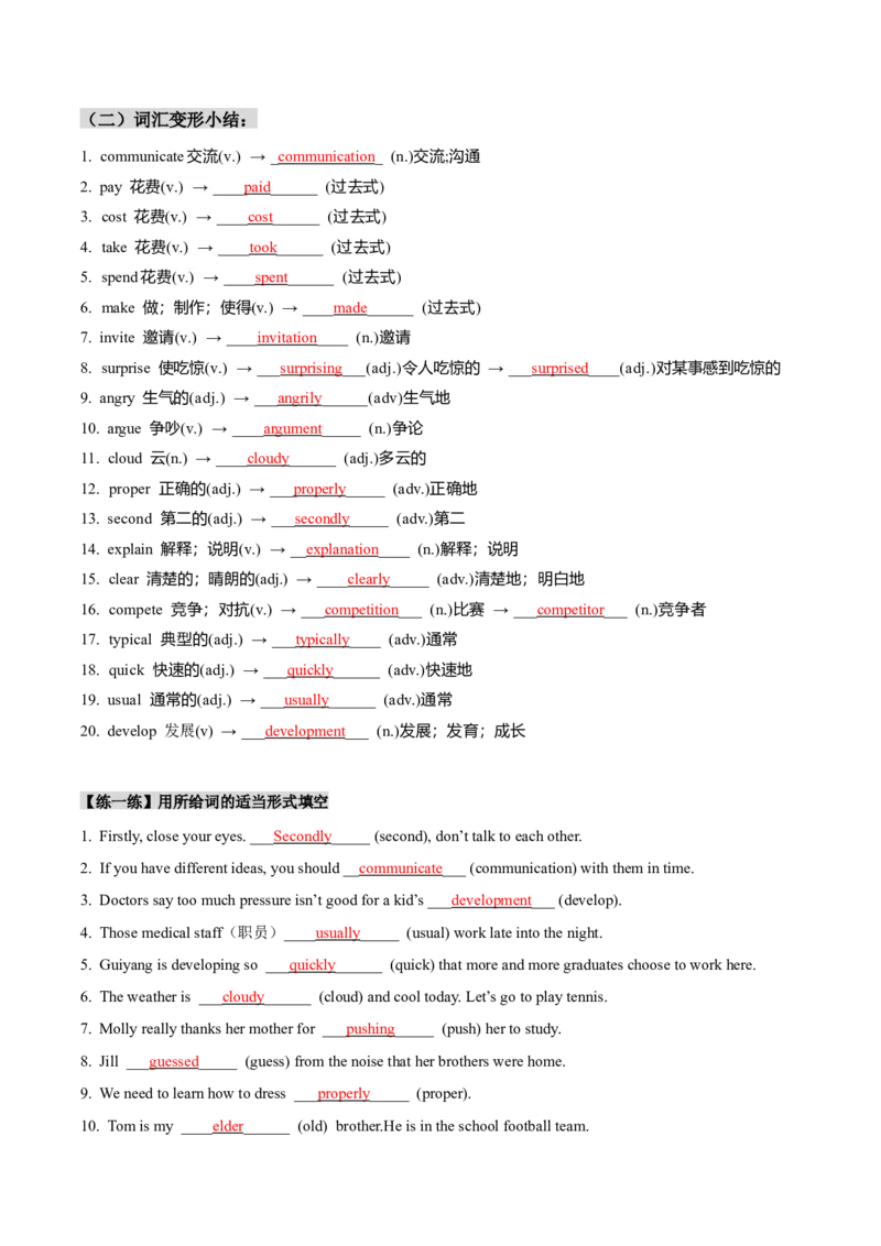 人教版八年级下册英语Unit4单元知识点讲义（教师版）_新人教八下资料包_35赠送其它_八年级英语下册（人教版）_单元知识点讲义-V17_教师版（含答案）