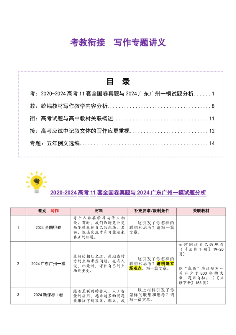 写作（考教衔接讲义）（解析版）-上好课2025年高考语文一轮复习讲练测（新教材新高考）_1.2025语文总复习_2025年新高考资料_一轮复习_2025年高考语文一轮复习讲练测_作文