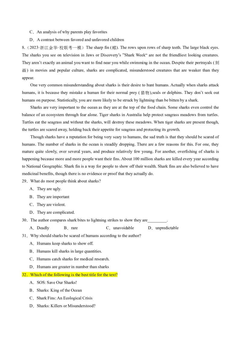 重难点04阅读理解主旨大意题-2024年高考英语热点&middot;重点&middot;难点专练（新高考专用）（原卷版）_3.2025英语总复习_2024年新高考资料_3.2024专项复习