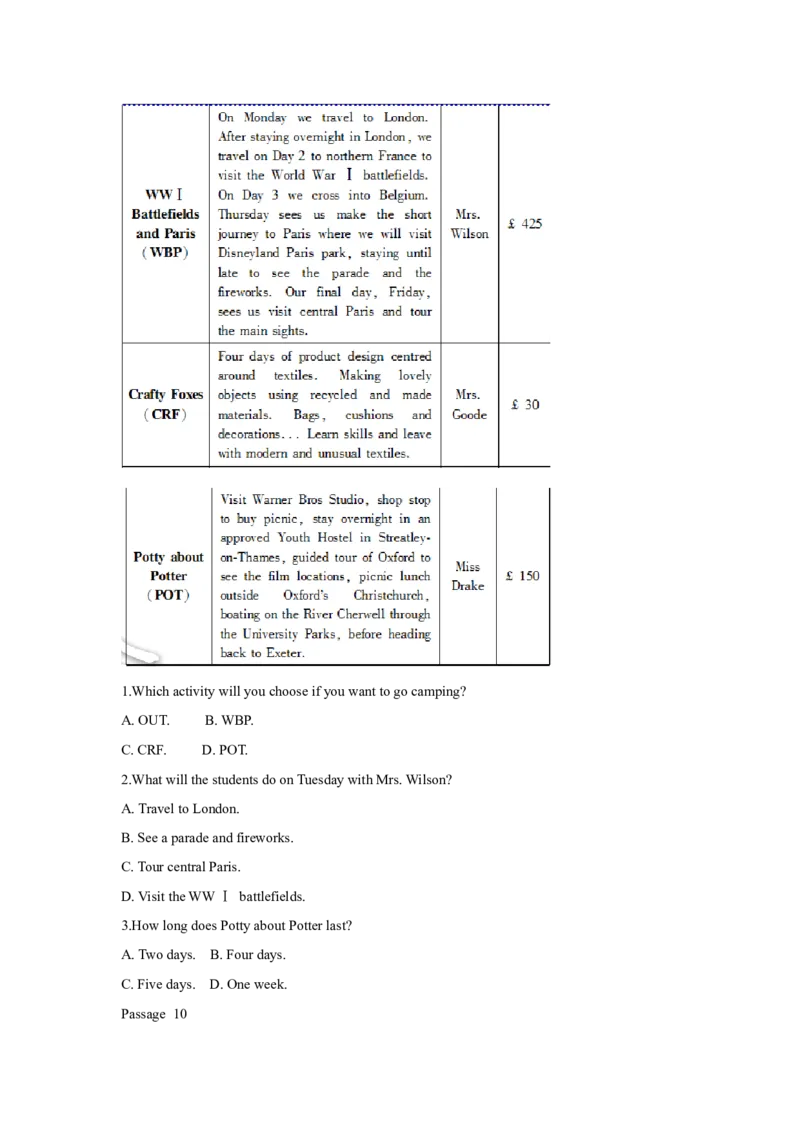 题型一阅读理解（1细节理解题）（通用版）（原卷版）_3.2025英语总复习_赠品通用版（老高考）复习资料_二轮复习_2023高考英语二轮复习重难考点（新题型）突破（通用版）2863110