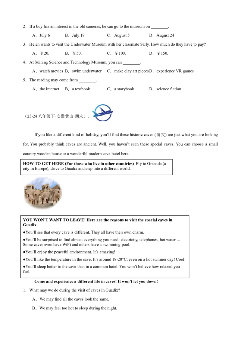 Unit9单元话题阅读理解练习（学生版）_新人教八下资料包_00、更新资料3月16日_单元重难点易错题精练-U216_Unit9单元话题阅读理解练习-（人教版）