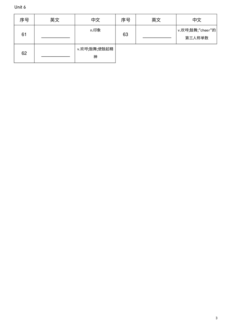 2026春人教版英语八下Unit6中译英_新人教八下资料包_00、更新资料3月16日_单词专项_新课标资料（看这里面）_单词背诵默写8个表