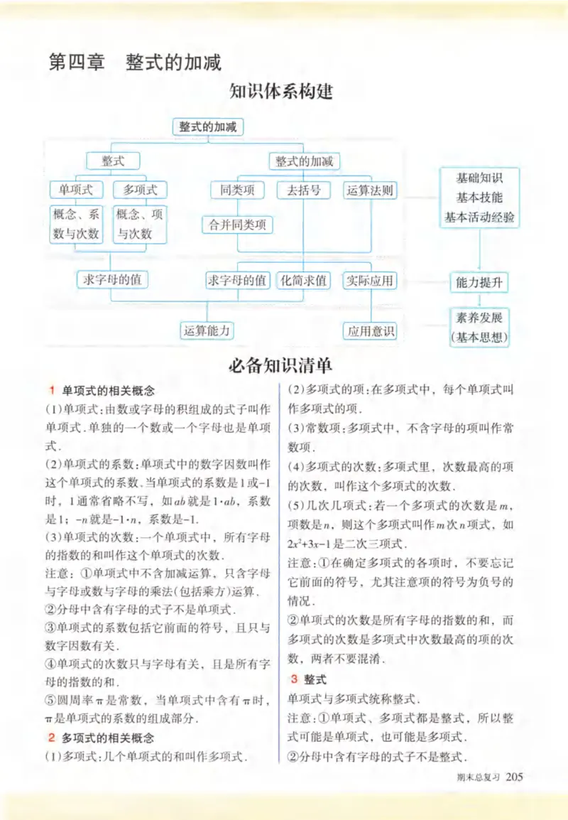 24年秋人教版七上数学新教材笔记_初中数学_七年级数学上册（人教版）