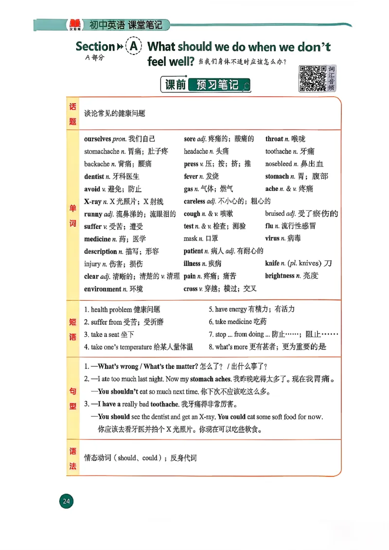2026春八下人教英语课堂笔记_新人教八下资料包_01课堂笔记共3套完整版_《汉知简课堂笔记》