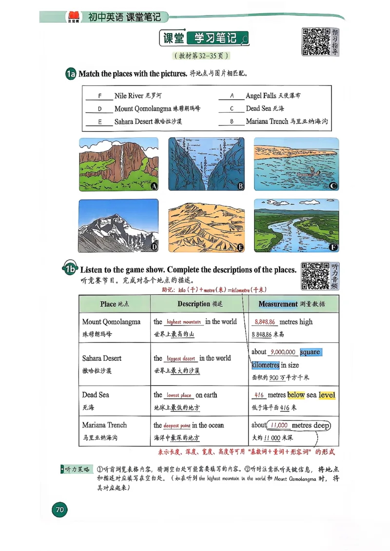 2026春八下人教英语课堂笔记_新人教八下资料包_01课堂笔记共3套完整版_《汉知简课堂笔记》