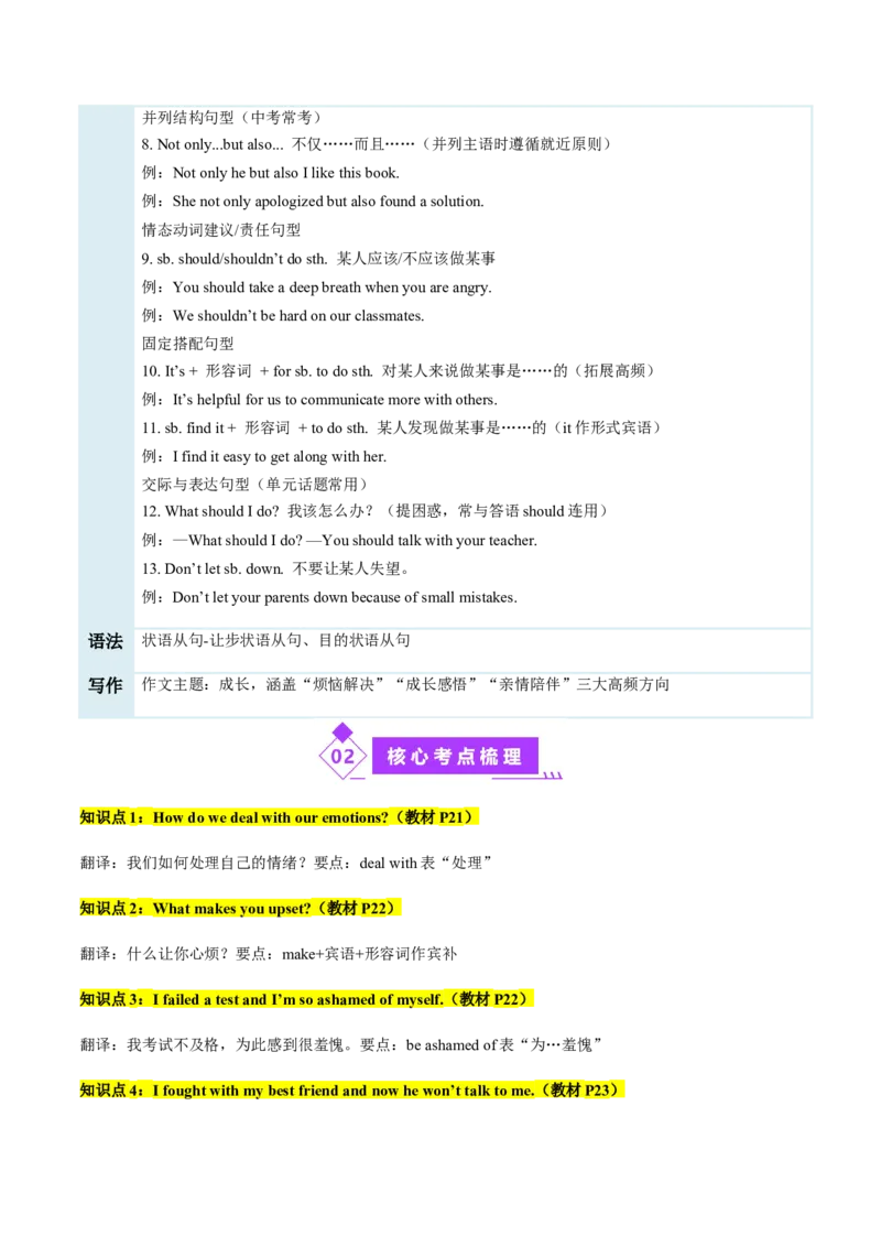 Unit3GrowingUp（复习讲义)（解析版）_新人教八下资料包_00、更新资料3月16日_单元知识复习专项-U122_2026版