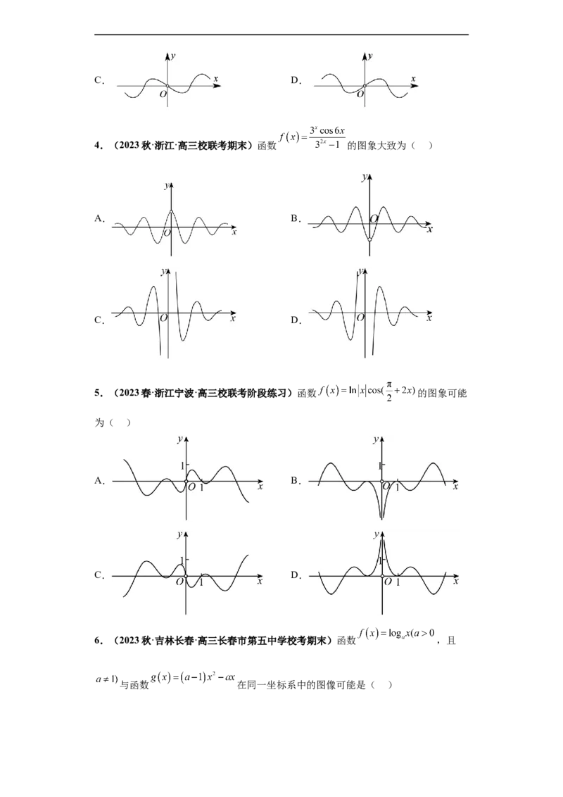 冲刺985、211名校之2023届新高考题型模拟训练专题33函数图象综合问题单选题（新高考通用）原卷版_2.2025数学总复习_2023年新高考资料_专项复习