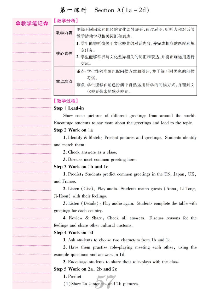 2026春人教版八年级英语下册核心素养教案_新人教八下资料包_00核心素养教案完整版