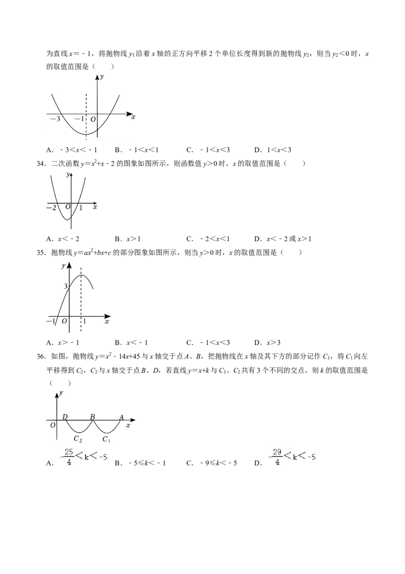 专题01涉及二次函数的图象的五种类型（学生版）_初中数学_九年级数学上册（人教版）_同步讲义-U18_2025版
