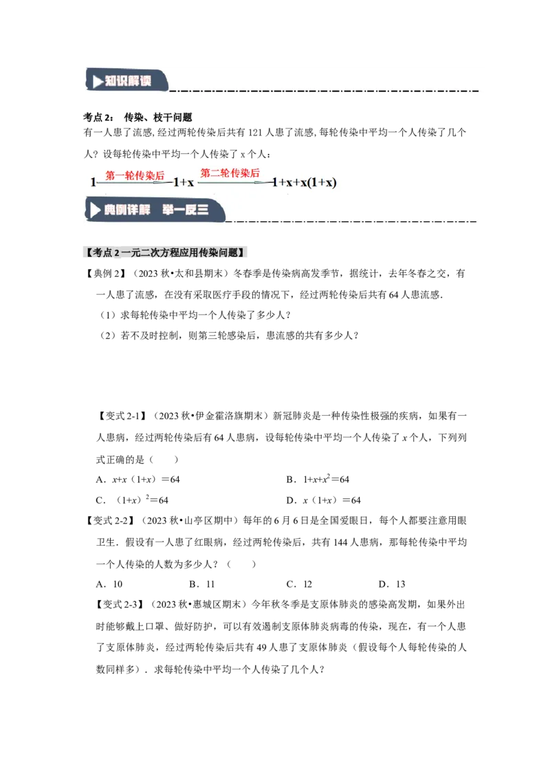 21.3一元二次方程的应用（知识解读+达标检测）（学生版）_初中数学_九年级数学上册（人教版）_知识解读与题型专练-V14_2025版